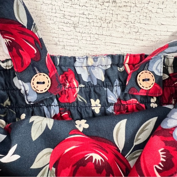 Cheeky Plum Floral Kids Dress - Red and Blue - Picture 7 of 9